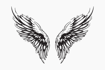 Elegant black angel wings illustration