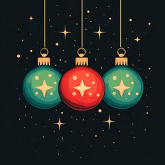 Set of minimalistic geometric Christmas elements in flat and linear style. Abstract Xmas decoration. Vector illustration. ai generated