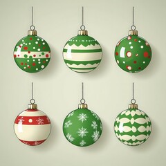 Set of minimalistic geometric Christmas elements in flat and linear style. Abstract Xmas decoration. Vector illustration. ai generated