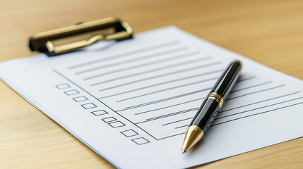 チェックリストとペン