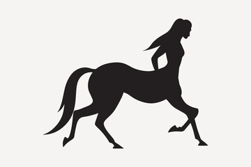 Mythical centaur silhouette art