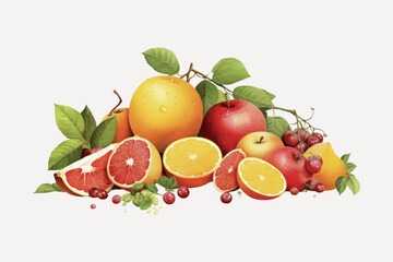 Fresh colorful assorted fruits arrangement