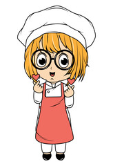 Cute Little Chef Cartoon