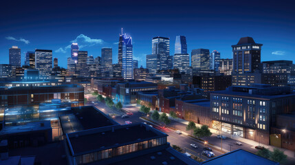 Urban Twilight: City Lights and Skyline
