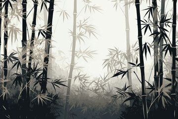 Serene bamboo forest landscape art