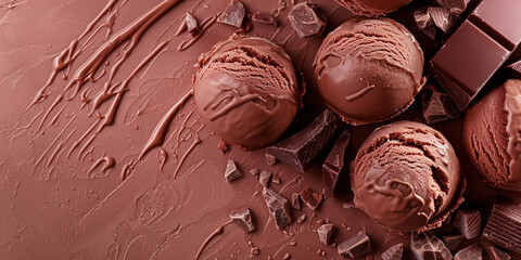  Melted Chocolate Flowing and Chocolate-Covered Ice Cream Balls Being Dipped