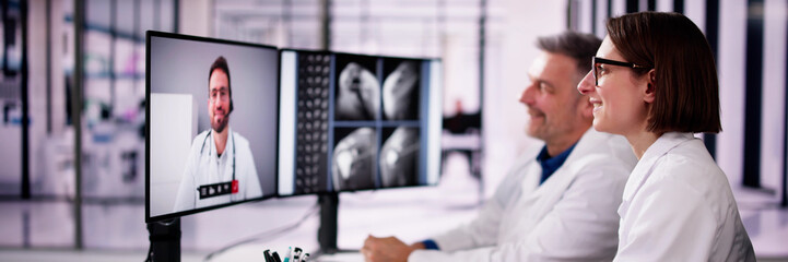 Doctor In Online Video Conference. Medical Webinar