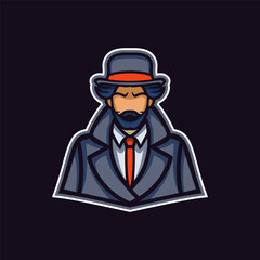Mafia mascot illustration for team logo, t-shirt design, etc.