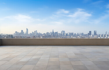 Obraz premium Urban Skyline from a Modern Balcony