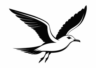 Seagull silhouette vector illustration