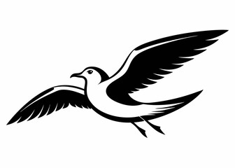 Seagull silhouette vector illustration