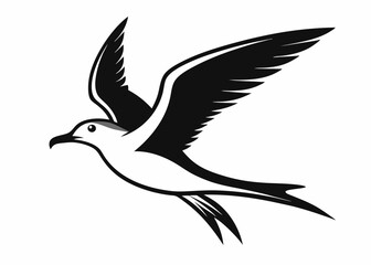 Seagull silhouette vector illustration