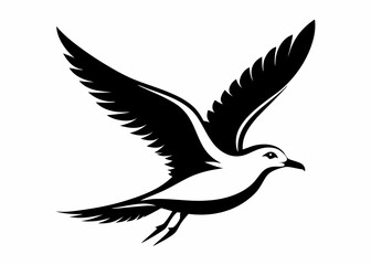 Seagull silhouette vector illustration