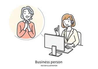 オンラインでアドバイザーに相談するシニアの女性