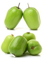 mini kiwi baby fruit (actinidia arguta) on white background