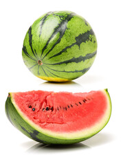 Slice of watermelon on white background 