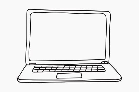 recommend clip art: Minimalist laptop line drawing
