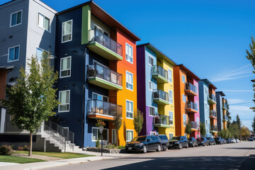 Vibrant Urban Living: Modern Colorful Apartments