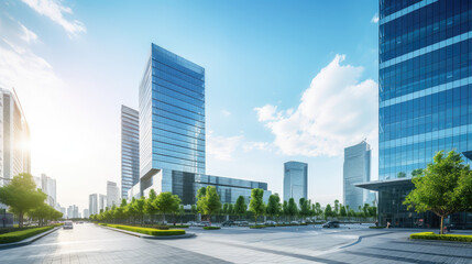 Modern Urban Office Buildings in Daylight