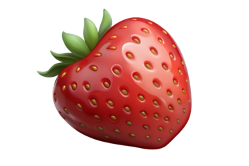 Strawberry and Apple PNG Isolated on White Background  High-Quality Printable Graphics