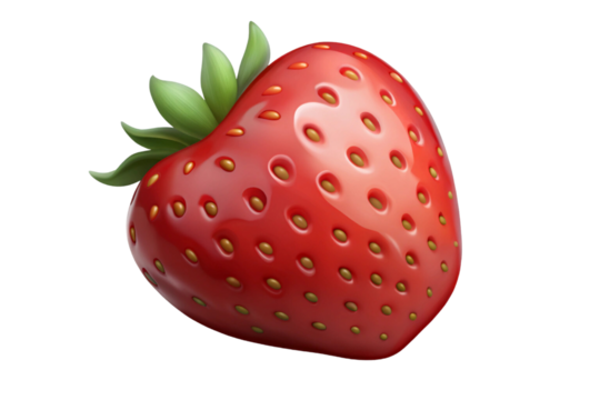 Strawberry and Apple PNG Isolated on White Background  High-Quality Printable Graphics