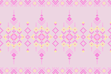 Pink lady modern art style textile seamless pixel pattern pastel tone, Design for fabric, Clothes, Curtain, Carpet, Scarf, Wrap, Handcraft,  Wallpaper, Background and Vector illustration


