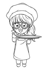 Coloring Little chef cartoon