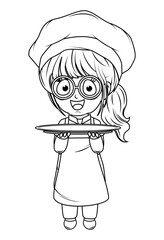 Coloring Little chef cartoon
