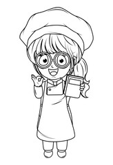 Coloring Little chef cartoon