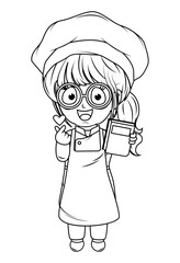 Coloring Little chef cartoon