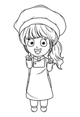 Coloring Little chef cartoon