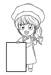 Coloring Little chef cartoon