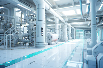 Futuristic Industrial Facility with Advanced Machinery