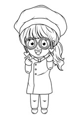 Coloring Little chef cartoon