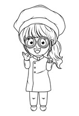 Coloring Little chef cartoon