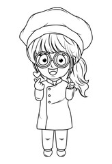 coloring little chef cartoon