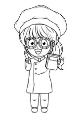 coloring little chef cartoon