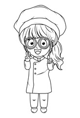 coloring little chef cartoon