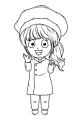 coloring little chef cartoon
