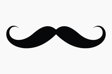 Classic black handlebar mustache silhouette