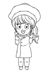 coloring little chef cartoon