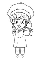 coloring little chef cartoon