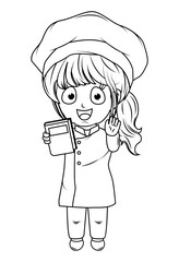 coloring little chef cartoon
