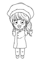coloring little chef cartoon