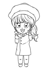 coloring little chef cartoon