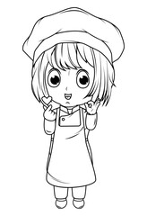 coloring little chef cartoon