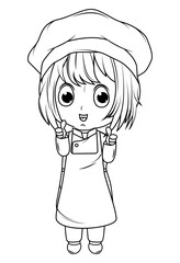 coloring little chef cartoon