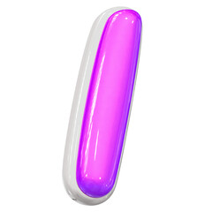 l Letter With Purple 3D Rendering