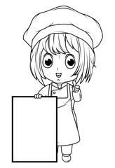 coloring little chef cartoon