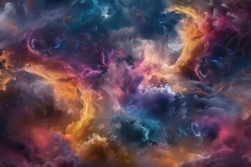 Cosmic Tapestry: Clouds morph into a tapestry depicting their life story.